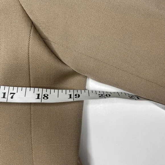 Vintage Kinu by Mitsu 100% Wool Blazer Beige Tan Zipper Detail Size Medium - Picture 7 of 11